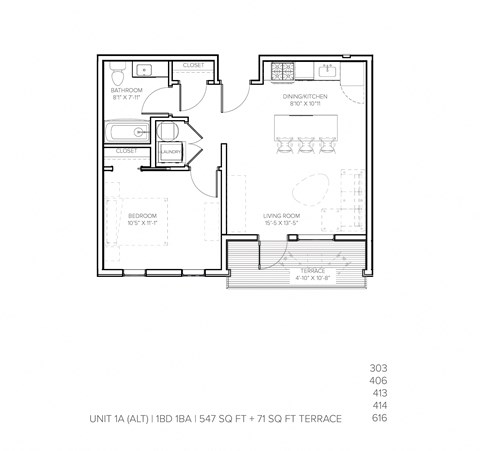 Unit 1A A at Steelcote Square, St. Louis, Missouri